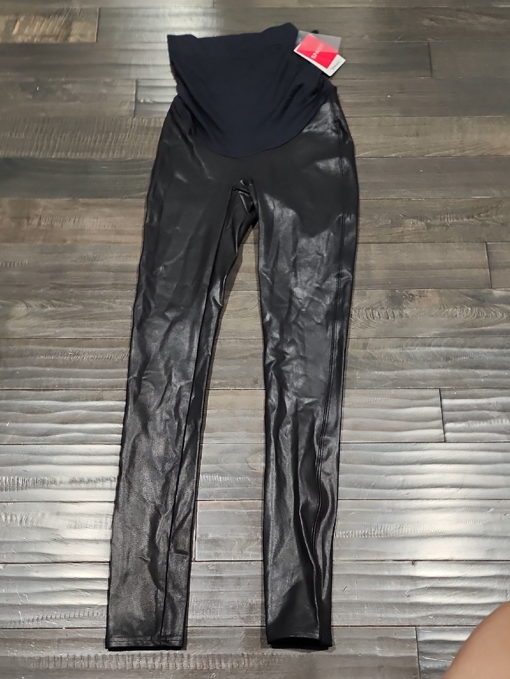 SPANX Mama Faux Leather Maternity Leggings - Black